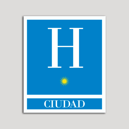 Placa distintivo Hoteles - Ciudad - una estrella- Oro.Andalucía.