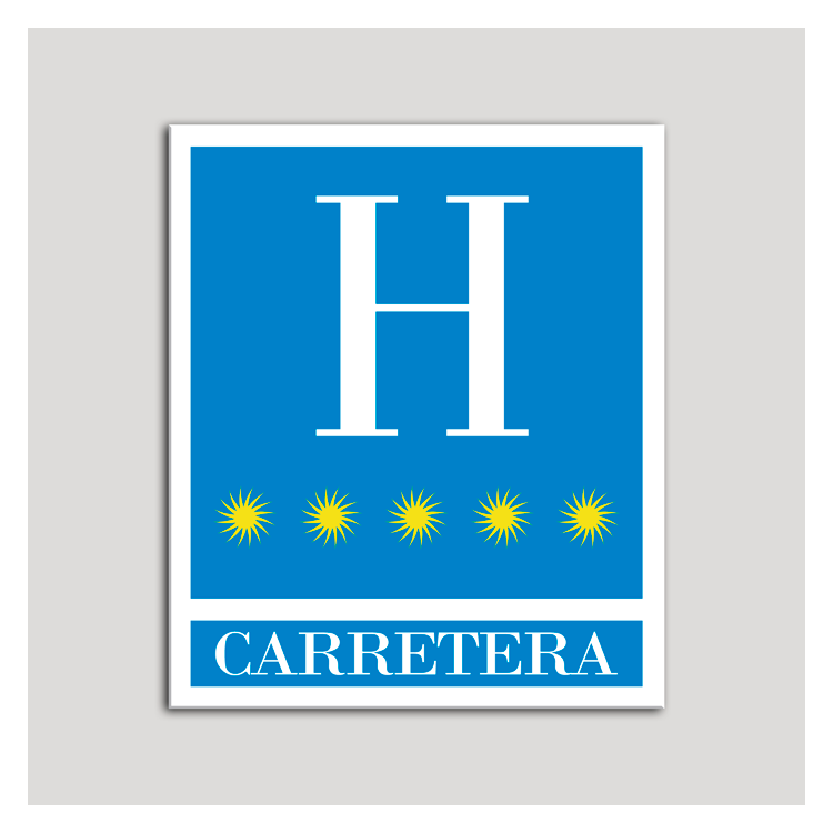 Placa distintivo Hoteles - Carretera - cinco estrellas- Oro.Andalucía.