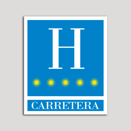 Placa distintivo Hoteles - Carretera - cinco estrellas- Oro.Andalucía.