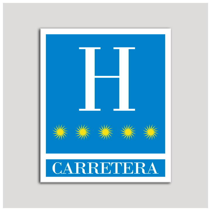 Placa distintivo Hoteles - Carretera - cinco estrellas- Oro.Andalucía.
