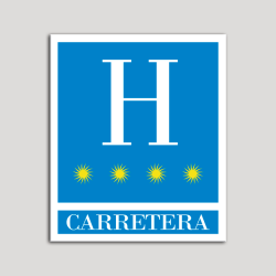 Placa distintivo Hoteles - Carretera - cuatro estrellas- Oro.Andalucía.