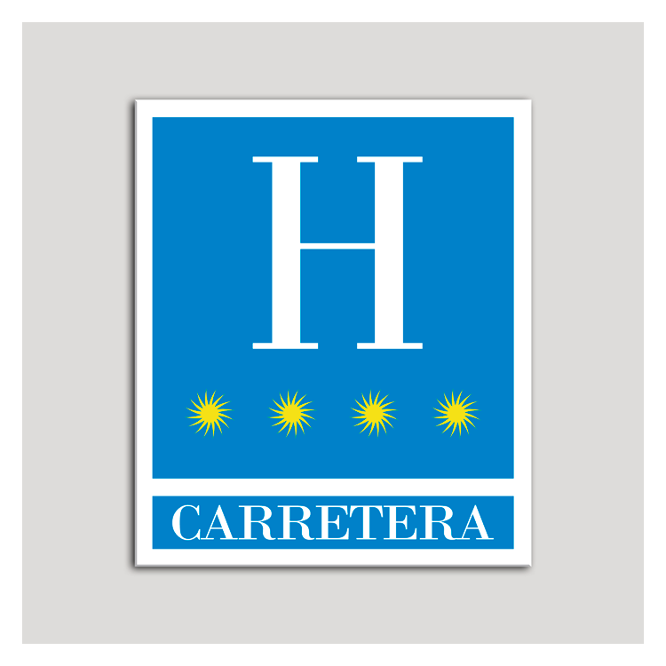 Placa distintivo Hoteles - Carretera - cuatro estrellas- Oro.Andalucía.