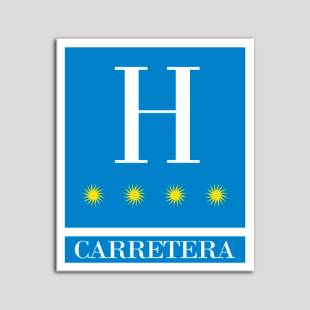 Placa distintivo Hoteles - Carretera - cuatro estrellas- Oro.Andalucía.