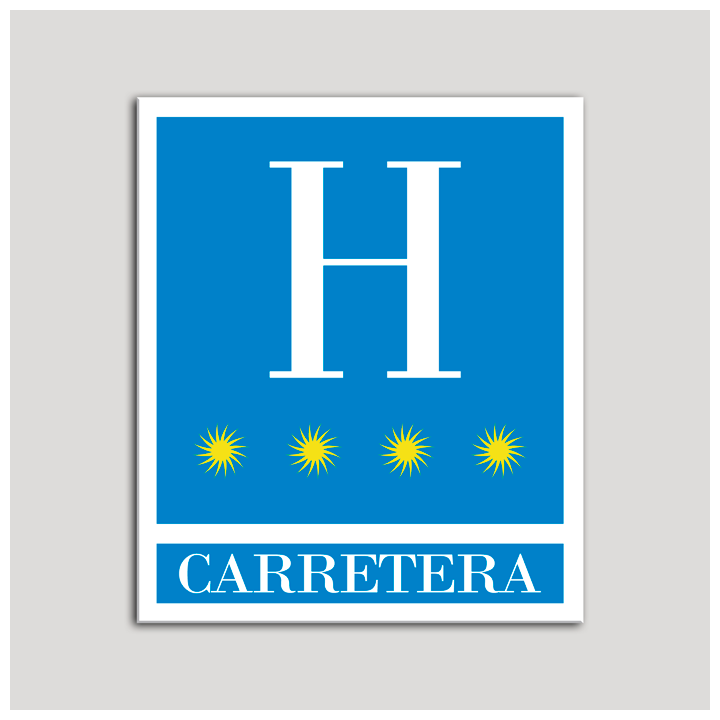 Placa distintivo Hoteles - Carretera - cuatro estrellas- Oro.Andalucía.