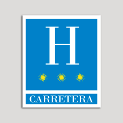 Placa distintivo Hoteles - Carretera - tres estrellas- Oro.Andalucía.