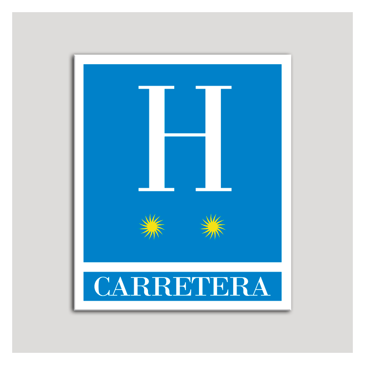 Placa distintivo Hoteles - Carretera - dos estrellas- Oro.Andalucía.