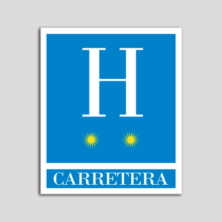 Placa distintivo Hoteles - Carretera - dos estrellas- Oro.Andalucía.