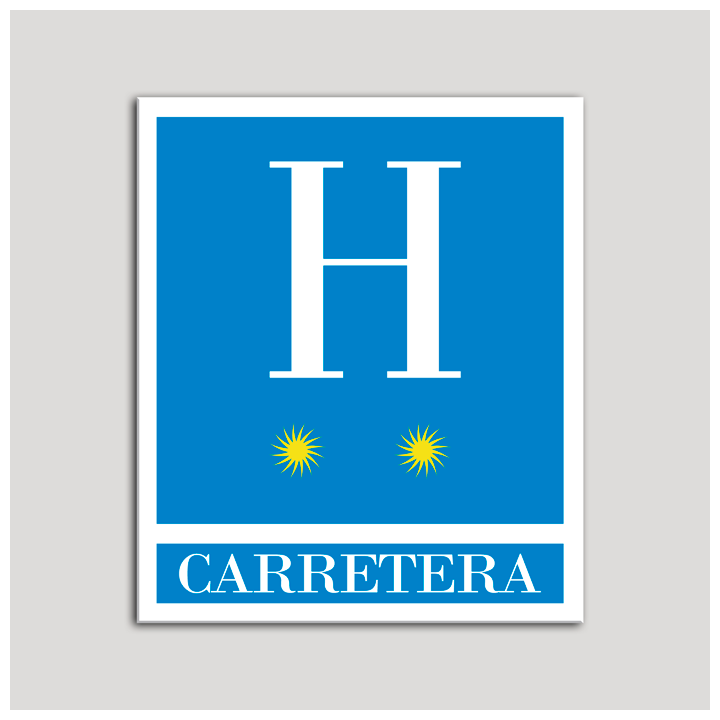 Placa distintivo Hoteles - Carretera - dos estrellas- Oro.Andalucía.