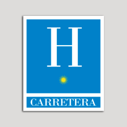 Placa distintivo Hoteles - Carretera - una estrella- Oro.Andalucía.