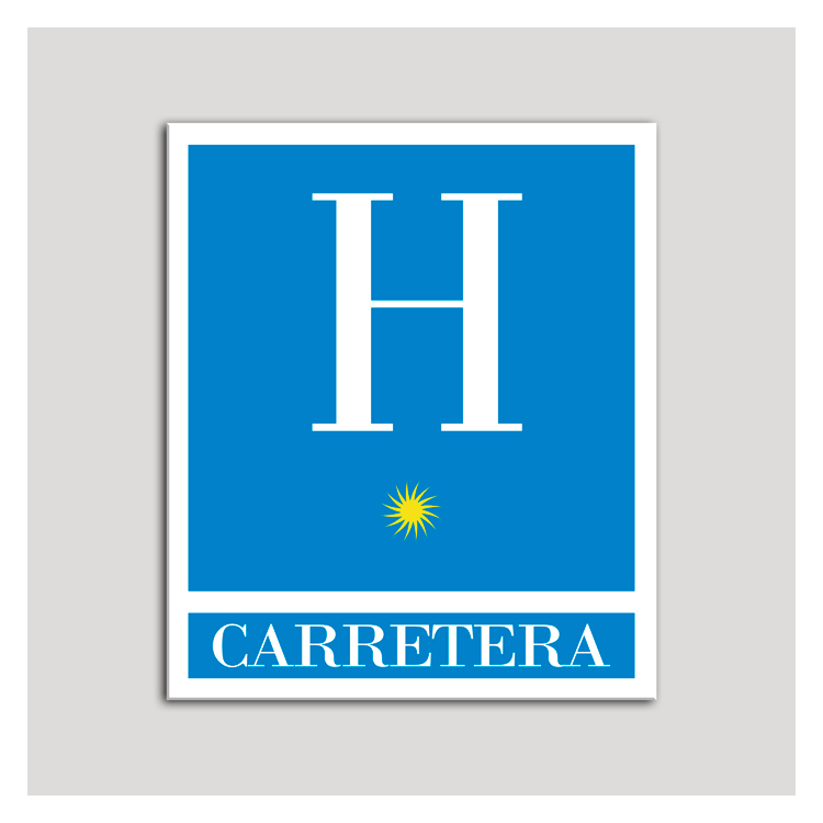 Placa distintivo Hoteles - Carretera - una estrella- Oro.Andalucía.