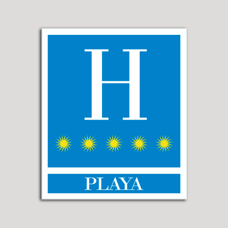 Placa distintivo Hoteles - Playa - cinco estrellas- Oro.Andalucía.