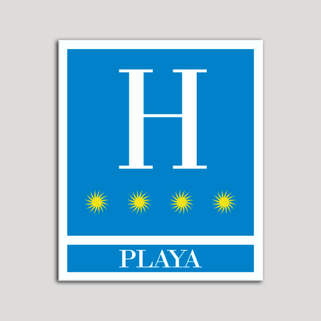 Placa distintivo Hoteles - Playa - cuatro estrellas- Oro.Andalucía.