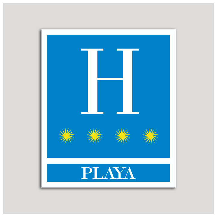 Placa distintivo Hoteles - Playa - cuatro estrellas- Oro.Andalucía.