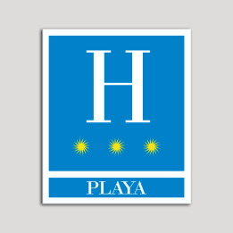 Placa distintivo Hoteles - Playa - tres estrellas- Oro.Andalucía.