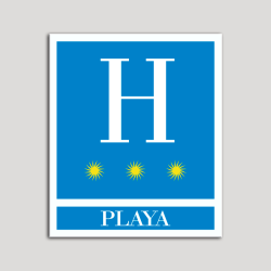 Placa distintivo Hoteles - Playa - tres estrellas- Oro.Andalucía.