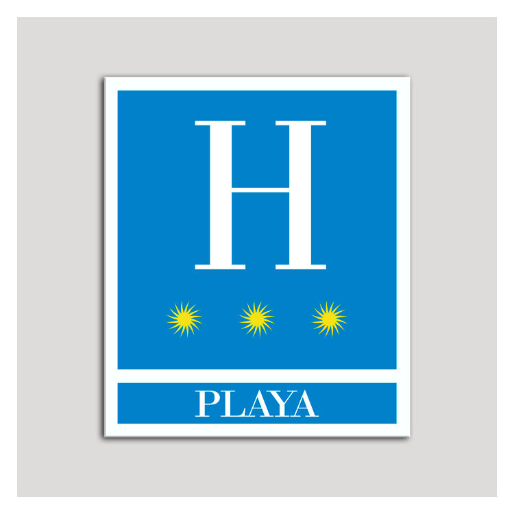 Placa distintivo Hoteles - Playa - tres estrellas- Oro.Andalucía.