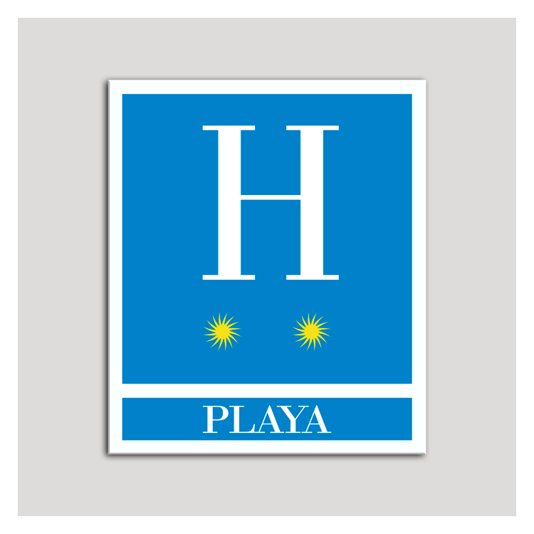 Placa distintivo Hoteles - Playa - dos estrellas- Oro.Andalucía.