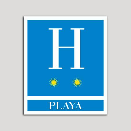 Placa distintivo Hoteles - Playa - dos estrellas- Oro.Andalucía.