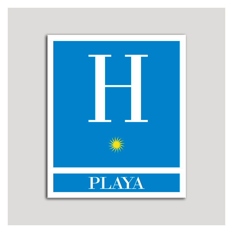 Placa distintivo Hoteles - Playa - una estrella- Oro.Andalucía.