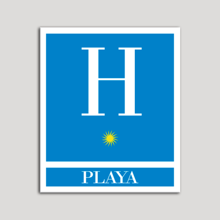 Placa distintivo Hoteles - Playa - una estrella- Oro.Andalucía.
