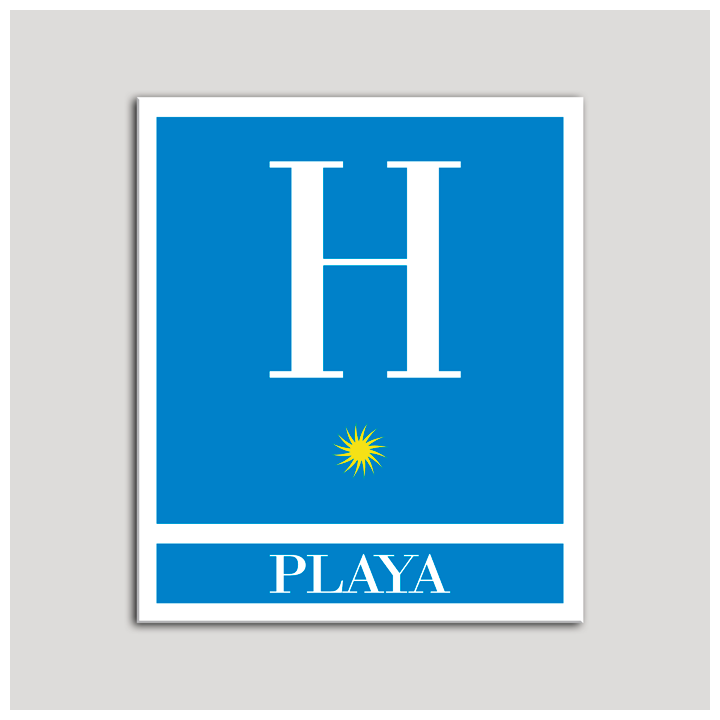 Placa distintivo Hoteles - Playa - una estrella- Oro.Andalucía.