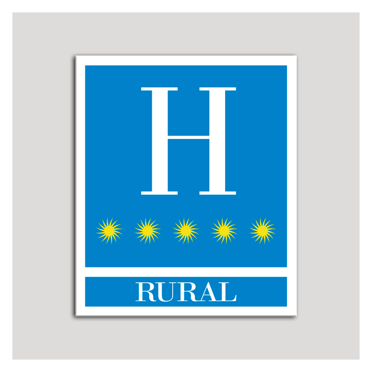 Placa distintivo Hoteles - Rural - cinco estrellas- Oro.Andalucía.