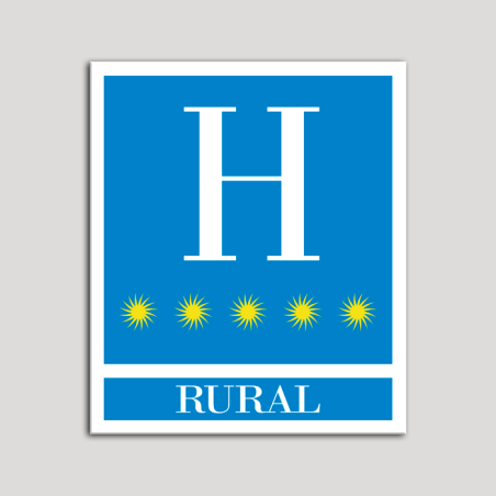 Placa distintivo Hoteles - Rural - cinco estrellas- Oro.Andalucía.