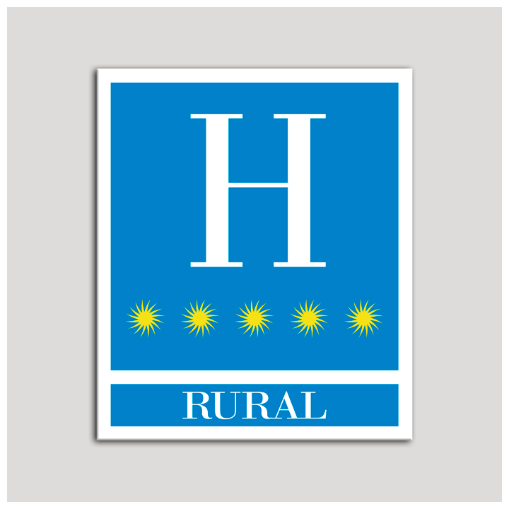 Placa distintivo Hoteles - Rural - cinco estrellas- Oro.Andalucía.