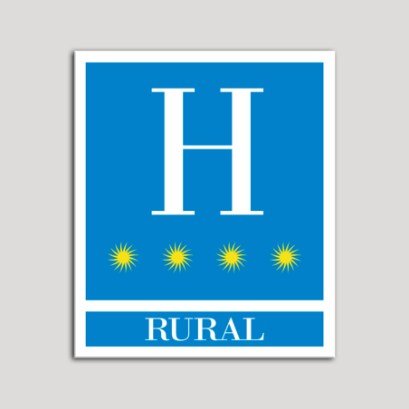 Placa distintivo Hoteles - Rural - cuatro estrellas- Oro.Andalucía.