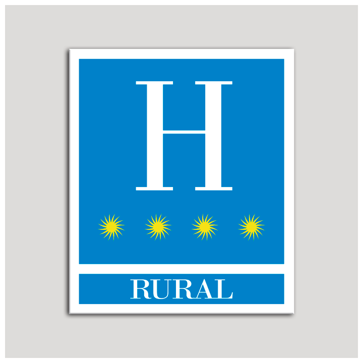Placa distintivo Hoteles - Rural - cuatro estrellas- Oro.Andalucía.