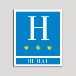 Placa distintivo Hoteles - Rural - tres estrellas- Oro.Andalucía.