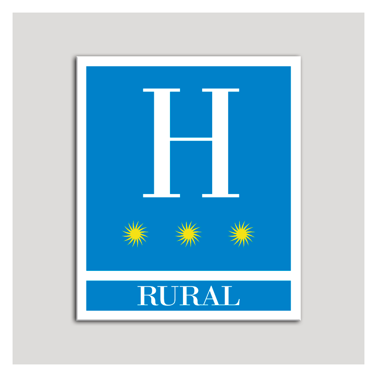 Placa distintivo Hoteles - Rural - tres estrellas- Oro.Andalucía.