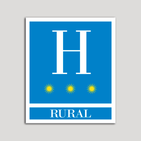 Placa distintivo Hoteles - Rural - tres estrellas- Oro.Andalucía.