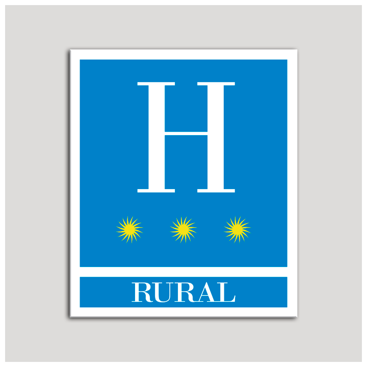 Placa distintivo Hoteles - Rural - tres estrellas- Oro.Andalucía.