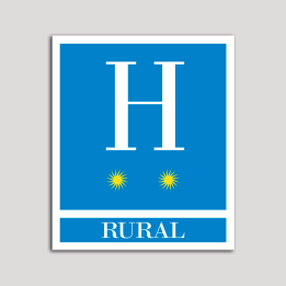 Placa distintivo Hoteles - Rural - dos estrellas- Oro.Andalucía.