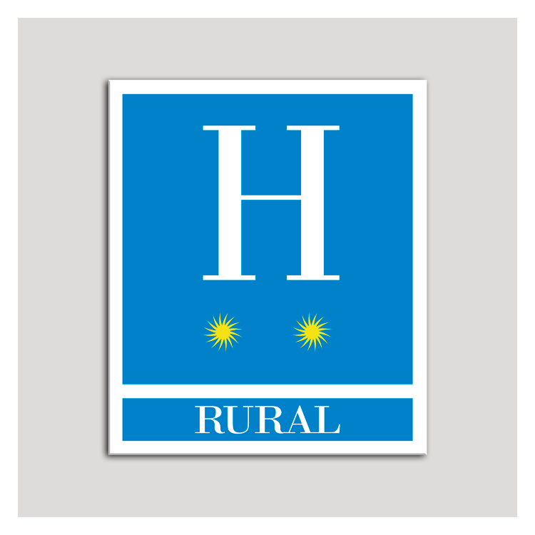 Placa distintivo Hoteles - Rural - dos estrellas- Oro.Andalucía.