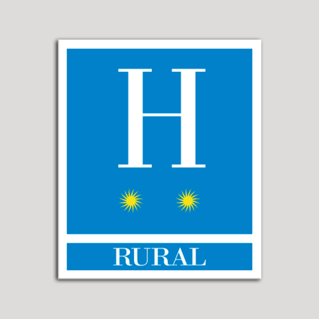 Placa distintivo Hoteles - Rural - dos estrellas- Oro.Andalucía.