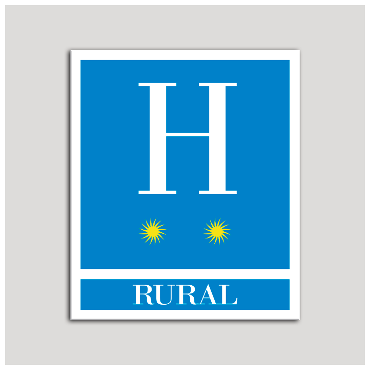 Placa distintivo Hoteles - Rural - dos estrellas- Oro.Andalucía.