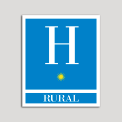 Placa distintivo Hoteles - Rural - una estrella- Oro.Andalucía.