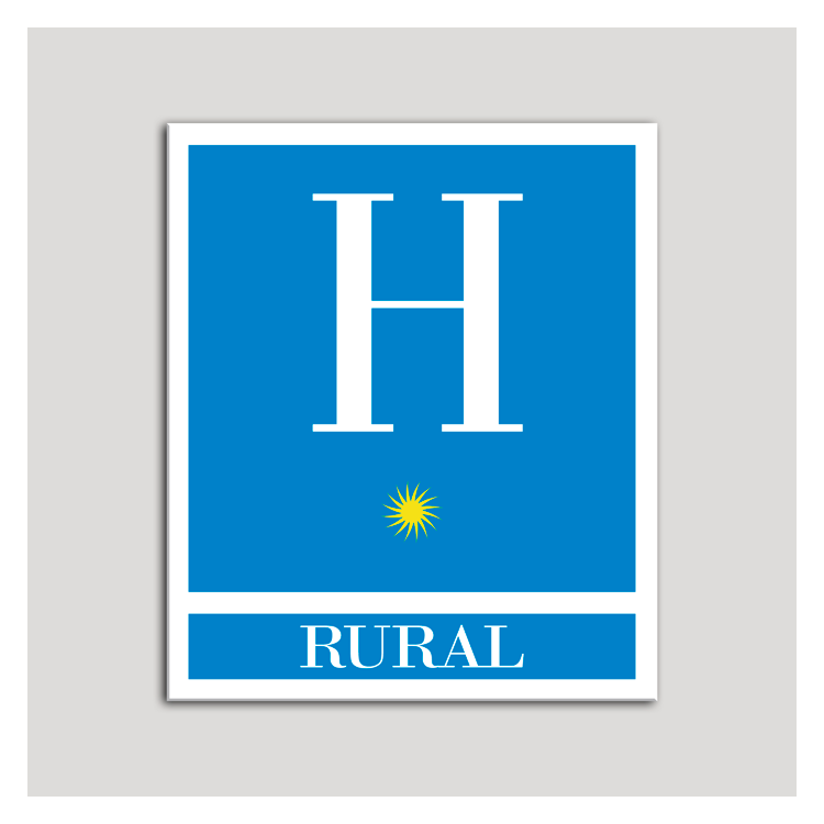 Placa distintivo Hoteles - Rural - una estrella- Oro.Andalucía.