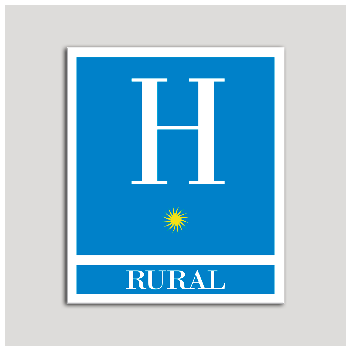 Placa distintivo Hoteles - Rural - una estrella- Oro.Andalucía.