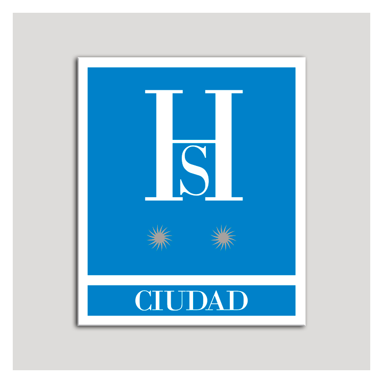 Placa distintivo Hostales - Ciudad - Dos estrellas plata .Andalucía.