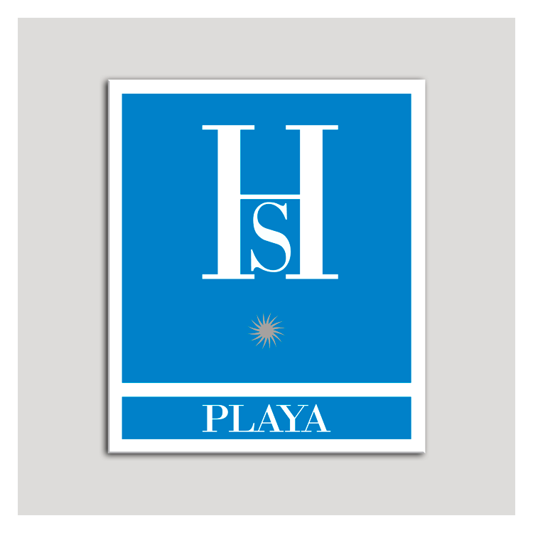 Placa distintivo Hostales - Playa -Distinctive plate Hostels - Beach - A silver star. Andalusia. Una estrella plata .Andalucía.