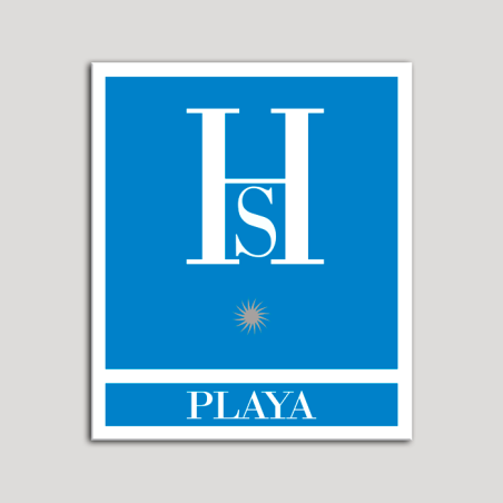 Placa distintivo Hostales - Playa -Distinctive plate Hostels - Beach - A silver star. Andalusia. Una estrella plata .Andalucía.