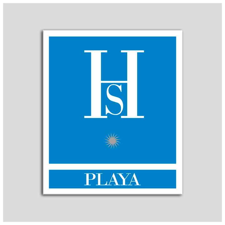 Placa distintivo Hostales - Playa -Distinctive plate Hostels - Beach - A silver star. Andalusia. Una estrella plata .Andalucía.