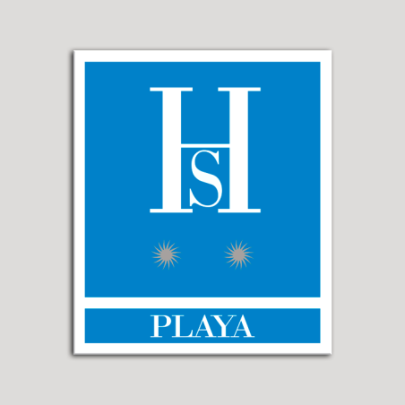 Placa distintivo Hostales - Playa - Dos estrellas plata .Andalucía.