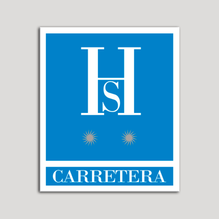 Placa distintivo Hostales - Carretera - Dos estrellas plata .Andalucía.