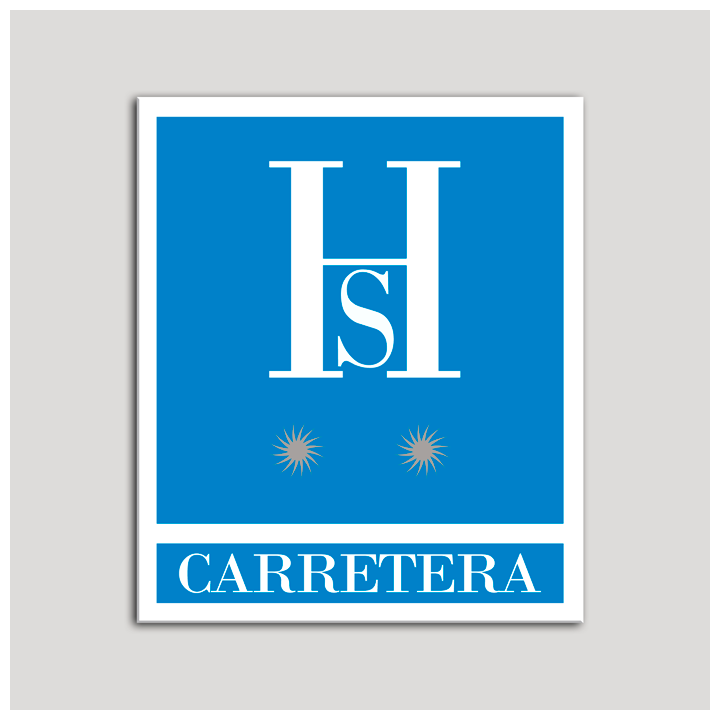 Placa distintivo Hostales - Carretera - Dos estrellas plata .Andalucía.