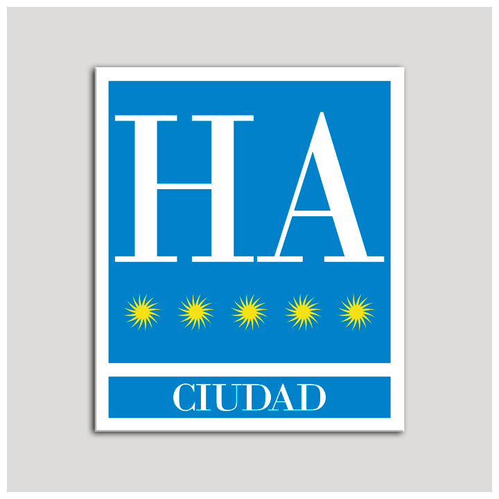 Placa distintivo Hotel - Apartamentos - Ciudad - Cinco estrellas - Oro .Andalucía.