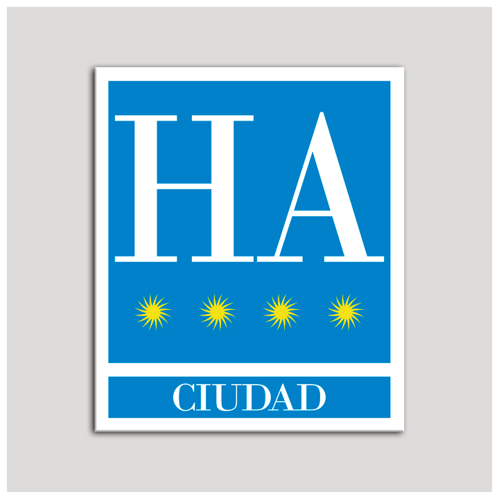 Placa distintivo Hotel - Apartamentos - Ciudad - Cuatro estrellas - Oro .Andalucía.
